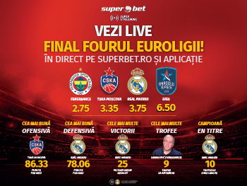 VEZI ÎN DIRECT FINAL FOUR-UL EUROLIGII ȘI PARIAZĂ LA SUPERBET.RO
