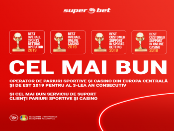 Superbet desemnat pentru al treilea an consecutiv cel mai bun operator de pariuri sportive din retail și din mediul online în Europa Centrală și de Est!
