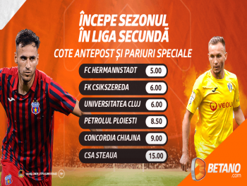 Start în Liga Secundă a României! Ce spun cotele Betano despre șansele la promovare!