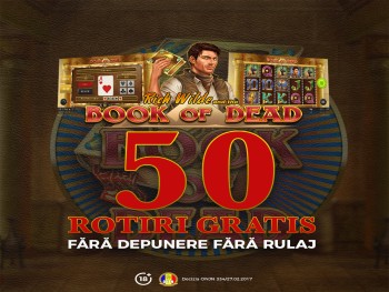 50 de rotiri Gratuite FĂRĂ DEPUNERE și FĂRĂ RULAJ + 50 de Ron CASH