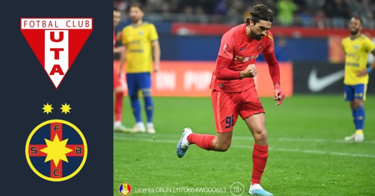 Compagno și-a revenit pentru FCSB și promite noi goluri la Arad. Pariază pe el fără griji cu asigurarea VAR oferită de Betano