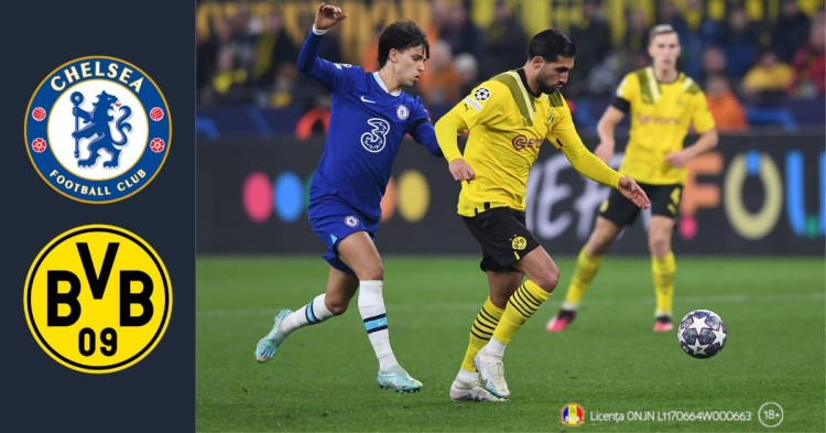 Chelsea – Dortmund, pentru un loc în sferturile Ligii Campionilor. Joacă la cote mari cu Bet Builder și cu Mega Cotele Betano