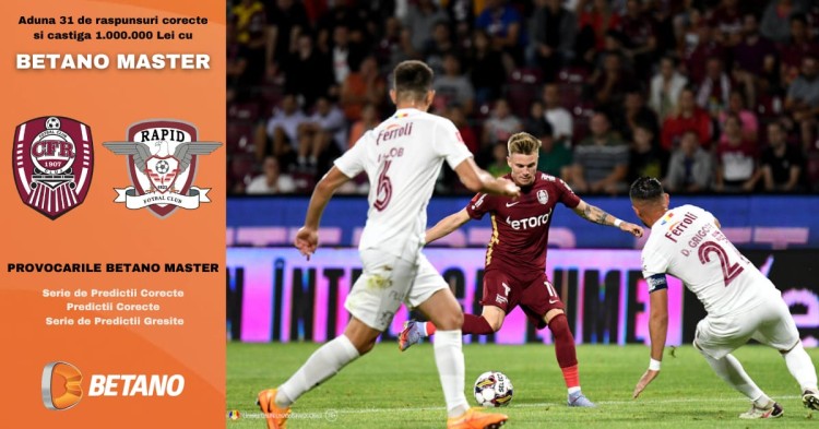Meci de ”șase puncte” între CFR Cluj și Rapid