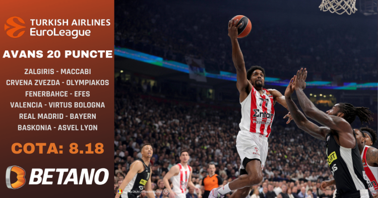 Final încins de sezon regular în Euroliga de baschet, cu patru locuri disponibile pentru playoff, încă în joc