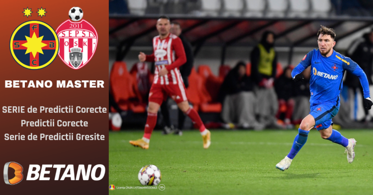 FCSB – Sepsi închide etapa a 7-a în Playoff. Un meci care se joacă și în Betano Master, campionatul predicțiilor din Liga 1