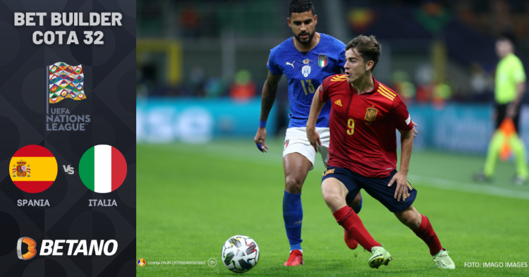 Spania – Italia, duel stelar pentru un loc în finala Ligii Națiunilor. Cu Bet Builder, în Betano, poți ajunge la o cotă de 32!