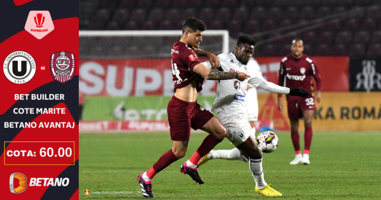 Derby de Cluj trăit la cote înalte pe Betano. Cu Bet Builder ai toate pariurile preferate pe același bilet