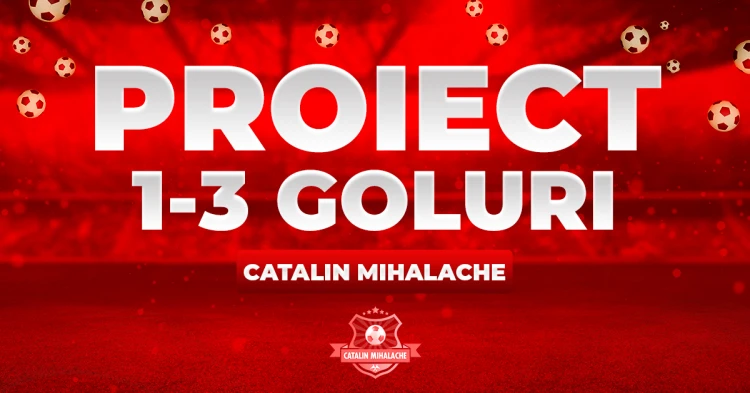 PROIECT de pariuri sportive: 1-3 goluri în fiecare repriză la fotbal