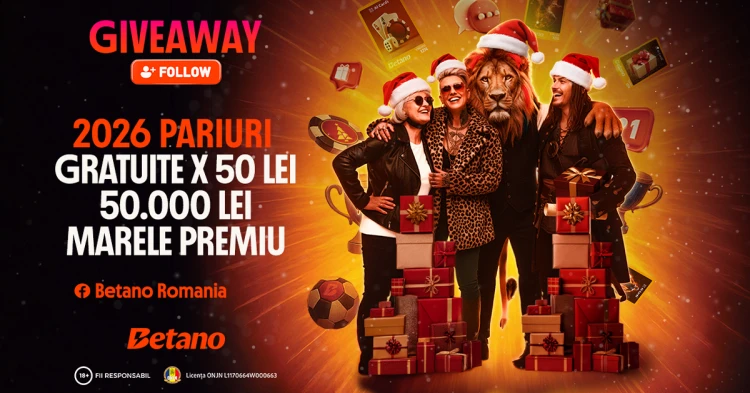 La Colindat de Premii Pe Bune! Sărbătorile Betano încep cu 2026 de premii săptămânale și un Mare Premiu de 50.000 Lei!